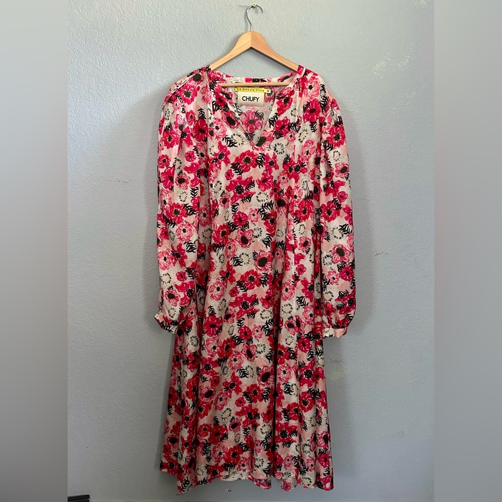Chufy La Dolce Vita Silk Floral Dress